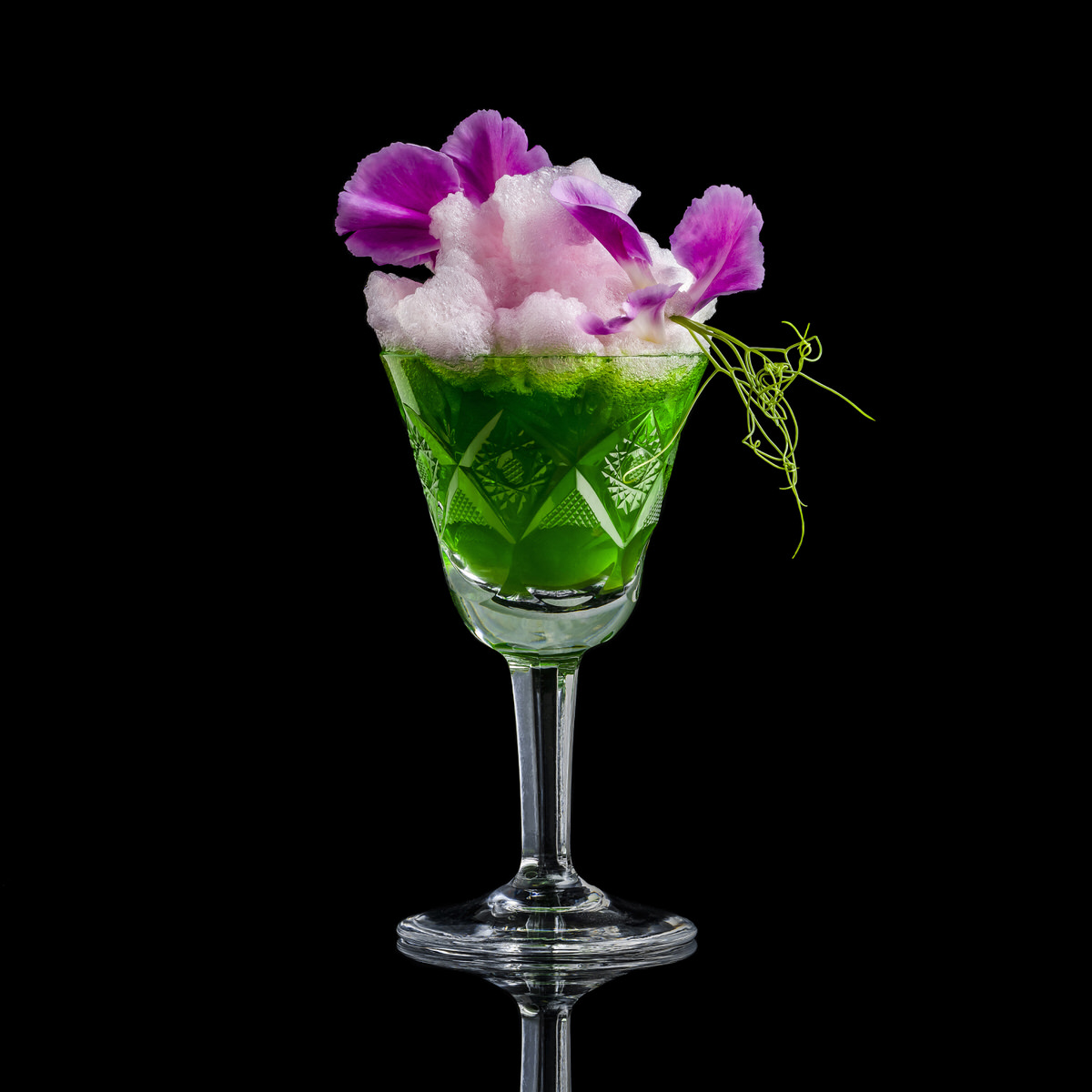 Cocktailfoto met kruislings kleurenschema